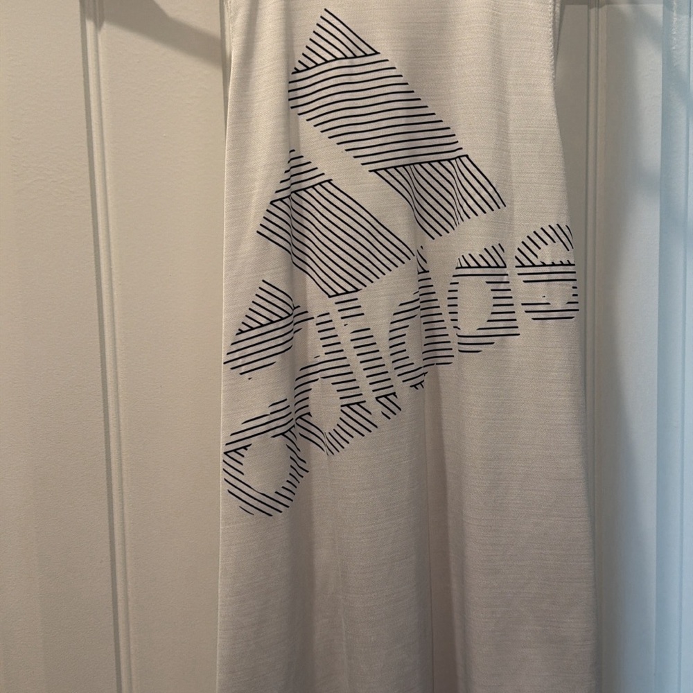 Adidas White Tank with Black Logo